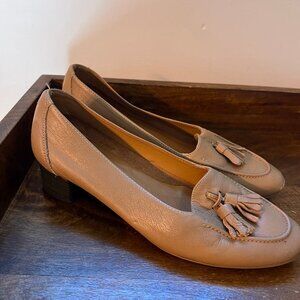 Bravo Java Tan Leather Heeled Loafers